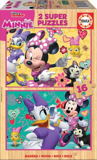 EDUCA Fa puzzle Minnie és Daisy 2x16 darab