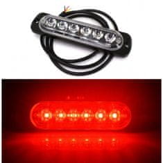 motoLEDy Fog lámpa 6 LED 12V-18V, piros