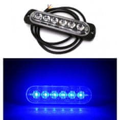 motoLEDy Marker lámpa, strobe 6 LED 12V-24V, kék