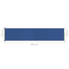 shumee kék kihúzható oldalsó terasznapellenző 140 x 600 cm
