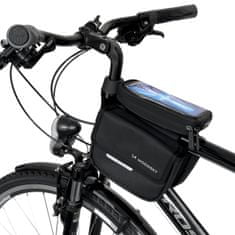 shumee Kerékpárvázas táska kerékpártáska vízálló telefontok 1,5l fekete