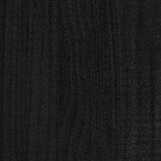 shumee fekete tömör fenyőfa dohányzóasztal 75 x 50 x 33,5 cm