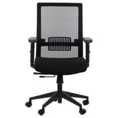 STEMA Forgó ergonomikus irodai szék RIVERTON M/L, nylon talp, állítható kartámasz, szinkron mechanizmus, állítható ülés (elöl-hátsó), hálós háttámla, fekete