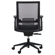 STEMA Forgó ergonomikus irodai szék RIVERTON M/L, nylon talp, állítható kartámasz, szinkron mechanizmus, állítható ülés (elöl-hátsó), hálós háttámla, fekete