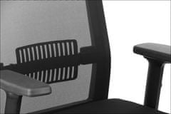 STEMA Forgó ergonomikus irodai szék RIVERTON M/H, nylon talp, állítható kartámasz, szinkron mechanizmus, állítható ülés (elöl-hátsó), hálós háttámla, fekete/szürke