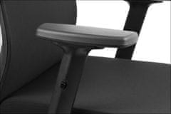 STEMA Forgó ergonomikus irodai szék RIVERTON F/H, nylon talp, állítható karfa, szinkron mechanizmus, állítható ülés (elöl-hátul), fekete/szürke
