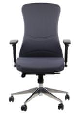 STEMA Ergonomikus forgatható irodai szék KENTON, alumínium talp, szinkron mechanizmus, állítható ülés (elöl-hátsó), nagy sűrűségű hab, szürke