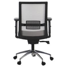 STEMA Forgó ergonomikus irodai szék RIVERTON M/L, alumínium talp, állítható kartámasz, szinkron mechanizmus, állítható ülés (elöl-hátsó), hálós háttámla, fekete/szürke