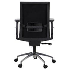 STEMA Forgó ergonomikus irodai szék RIVERTON F/L, alumínium talp, állítható kartámasz, szinkron mechanizmus, állítható ülés (elöl-hátul), fekete/szürke