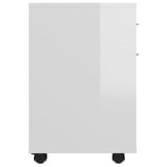 shumee magasfényű fehér forgácslap kerekes szekrény 45 x 38 x 54 cm