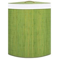 Vidaxl zöld sarok bambusz szennyestartó kosár 60 L 320764