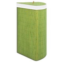 Vidaxl zöld sarok bambusz szennyestartó kosár 60 L 320764
