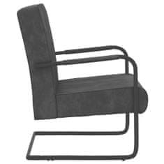 Greatstore sötétszürke bársony szánkótalpas szék