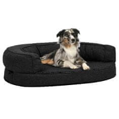 Vidaxl fekete ergonomikus vászonhatású gyapjú kutyaágymatrac 75x53 cm 171311