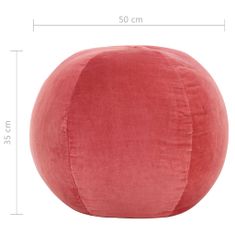Greatstore rózsaszín pamutbársony puff 50 x 35 cm