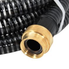 Vidaxl fekete PVC szívótömlő sárgaréz csatlakozókkal 1,1" 20 m 151067