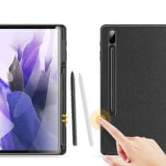 Dux Ducis Domo tok Samsung Galaxy Tab S7 FE / Tab S7 Plus / Tab S8 Plus, fekete