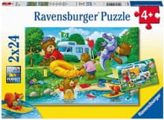 Ravensburger Puzzle Bear családi kemping 2x24 db