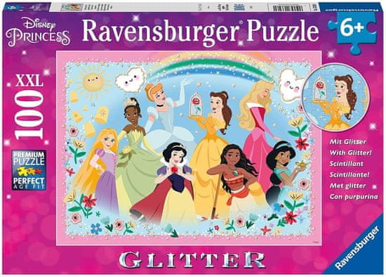 Ravensburger Disney-hercegnők csillogó puzzle: erős, gyönyörű és hihetetlenül bátor XXL 100 darab