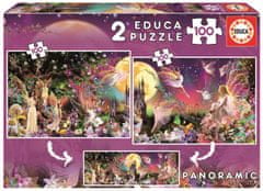 EDUCA Puzzle Panoráma Mesetündérek 2x100 db