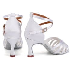 Burtan Dance Shoes Latino tánccipő Havana, fehér 7 cm, 37