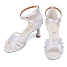 Burtan Dance Shoes Latino tánccipő Havana, fehér 7 cm, 40