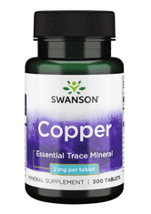 Swanson Copper (réz) 2 mg, 300 tabletta