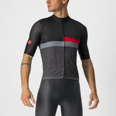 Castelli Férfi kerékpáros nadrág Blocco Jersey Light Black/Red-Dark Gray, XL, fekete/sötétszürke