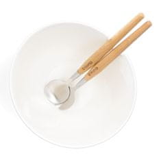 Homla MOOKA kerámia salátástál tányérokkal fehér 24 cm