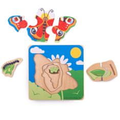 Bigjigs Toys Beilleszthető puzzle pillangó életciklusok