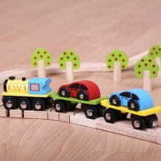 Bigjigs Rail Tehervonat kocsikkal és sínekkel