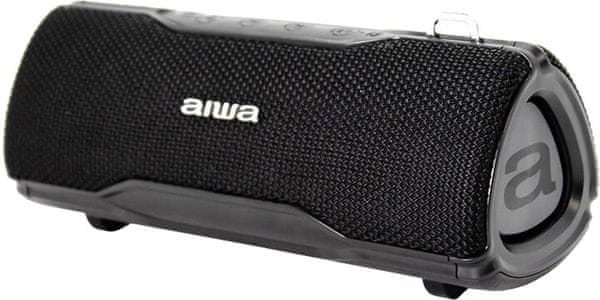 aiwa bst-500 stílusos hordozható hangszóró bluetooth aux in bemenet vízálló ip67 handsfree funkció mikrofon hurok akkumulátor 2000 mah 8 óra üzemidő egy feltöltéssel