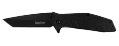Kershaw 1990 BRAWLER zsebkés rásegítéssel 8 cm, teljesen fekete, teljesen acél