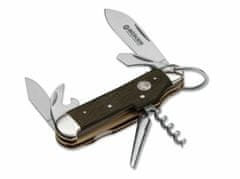 Böker Manufaktur 110183 Camp Knife Smoked Oak multifunkcionális kés 6,5 cm, 6 funkciós, töl