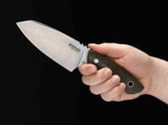 Böker Manufaktur 120489 Field Butcher kültéri kés 13,6 cm, fekete, Micarta, bőrtok