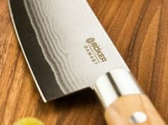 Böker Manufaktur 130439DAM damaszk szakács kés 15,7 cm, barna színű