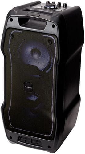 stílusos hordozható hangszóró AIWA kbtus 400 Bluetooth AUX bemenet üzemidő 6H újratölthető akkumulátor karaoke funkció mikrofon csomag microSD slot equalizer 5 móddal