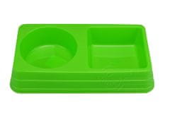 PARFORINTER Dupla műanyag tál, zöld (27,5x14,5x5cm)