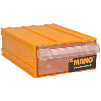 PARFORINTER Műanyag műhelyszervező MANO K-10 (12x8.5x4cm), sárga színű