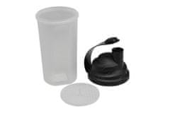 PARFORINTER Műanyag shaker, 700 ml, 23,5 x 10 cm, fekete kupak, TVAR