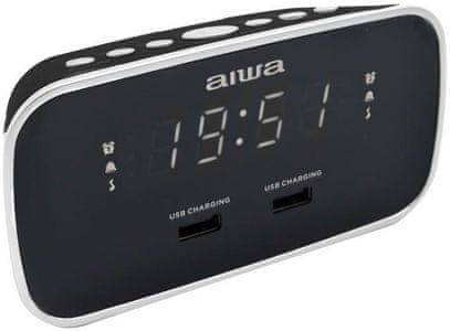 elegáns rádió aiwa cru 19 aux könnyen vezérelhető hálózati tápellátás tartalék akkumulátoros ébresztőóra kétszeres ébresztő szundi alvás fm tuner 