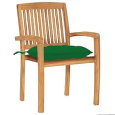 shumee 8 db rakásolható tömör tíkfa kerti szék párnákkal