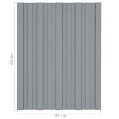 shumee 36 db ezüstszínű horganyzott acél tetőpanel 60 x 45 cm