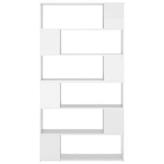 Greatstore magasfényű fehér térelválasztó könyvszekrény 100 x 24 x 188 cm