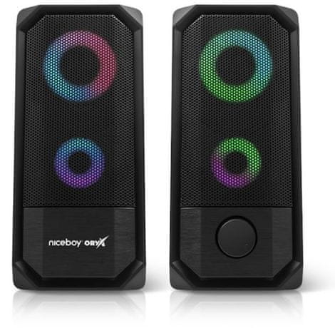 Niceboy ORYX VOX 2.0 gamer hangszórók PC-hez erős basszus háromszoros teljesítmény mély hangzás