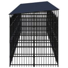Greatstore acél kültéri kutyakennel tetővel 18,43 m²