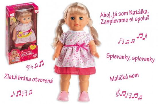 Teddies Natálka baba járkáló és éneklő műanyag 42cm elemmel, hanggal, elemekkel