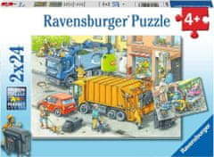 Ravensburger Puzzle Szemétgyűjtők és vontatókocsi 2x24 db