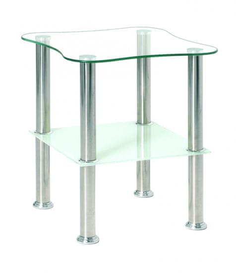 Mørtens Furniture Azariah dohányzóasztal, 47 cm, rozsdamentes acél / fehér