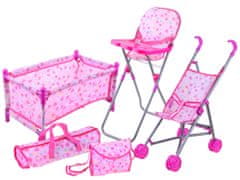 JOKOMISIADA Kocsi, kiságy, szék 5 az 1-ben, készlet ZA3995 babához